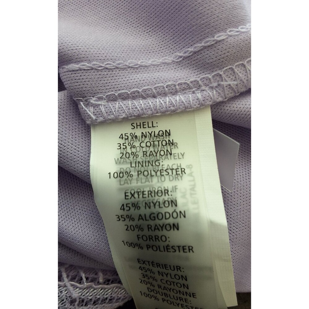 Kensie Womens 8 Lavender Corded Lace Shift Dress‎ Jewel Neck Eyelash Trim - Picture 11 of 12